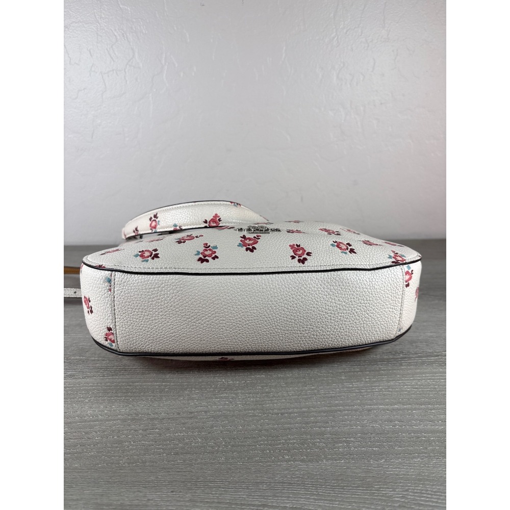 Coach Chelsea Crossbody Bag White Pebble Leather Rose Floral Print - Picture 5 of 8